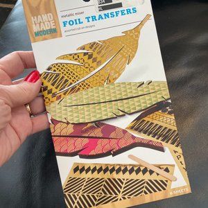 Foil Transfers Metallic Mixer Hand Made Modern Assorted Rub On Designs Supplies